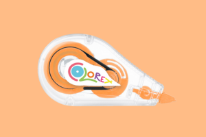 Corrector en cinta naranja pastel – Color-ex